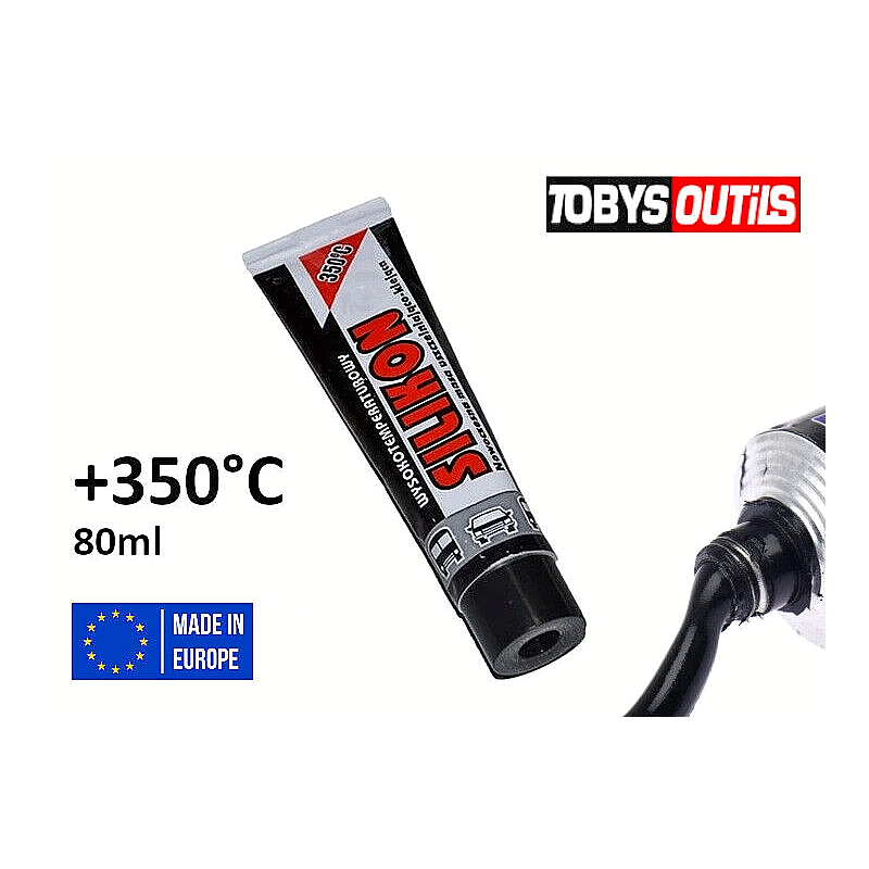 Pâte à joint haute température silicone d'étanchéité moteur NOIR +350°C 80ml