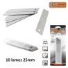 Lot de 10 lames sécables pour cutter 25 mm SK5 - professionnel RICHMANN C9118