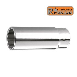 Douille longue 9 mm 12 pans 1/2", Chrome-Vanadium, L75 mm RICHMANN C5139