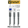 Jeu de 3 tarauds à main FANAR® PAS A GAUCHE HSS M8 x 1,25  DIN-352/3 LH 