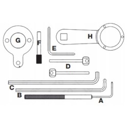 Outils piges de calage VW AUDI SKODA 1.4 - 1.6 - 2.0 TDI CR FORSAGE F-910G13AD