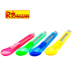 LOT de 4 Cutter lame 18 mm différentes couleur avec lame sécable C9110 RICHMANN