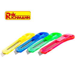 LOT de 4 Cutter lame 18 mm différentes couleur avec lame sécable C9110 RICHMANN