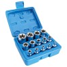 Coffret douilles Torx femelles E4 à E24 E-TORX 1/4 "3/8" et 1/2 " SATRA S-P14ES