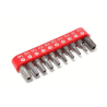 Jeu de 10 embouts 1/4" TORX sécurité T8 à T50 Chrome-Vanadium FORSAGE F-21022T