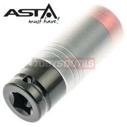 Douille longue à chocs 21mm 1/2" pour jantes Aluminium, Cr-Mo ASTA A-HSI221