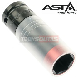 Douille longue à chocs 21mm 1/2" pour jantes Aluminium, Cr-Mo ASTA A-HSI221