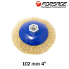 Brosse conique LAITONNÉE ronde pour meuleuse touret Ø102mm Filetage M14 FORSAGE