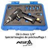 Clé à chocs pneumatique 1/4" Professionnel Spécial Bougies de Préchauffage ASTA