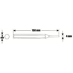 Chasse-goupilles 4x150x8 mm Chrome-Vanadium RICHMANN C5816