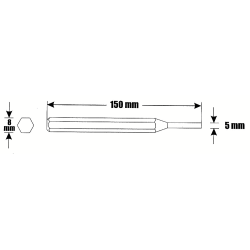 Chasse-goupilles 5x150x8 mm Chrome-Vanadium RICHMANN C5817