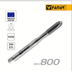 Taraud machine M3x0,5 entrée GUN pour trous débouchant DIN-371 HSSE FANAR® 800