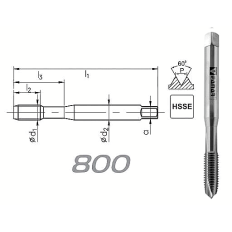 Taraud machine M4x0,7 entrée GUN pour trous débouchant DIN-371 HSSE FANAR® 800