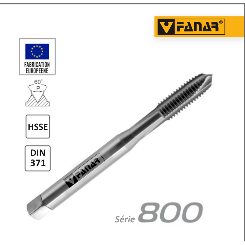 Taraud machine M5x0,8 entrée GUN pour trous débouchant DIN-371 HSSE FANAR® 800