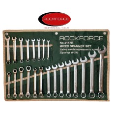 Jeu de clés mixtes à cliquet, à œil et à tuyauter de 6 à 24mm RockForce RF-5147R