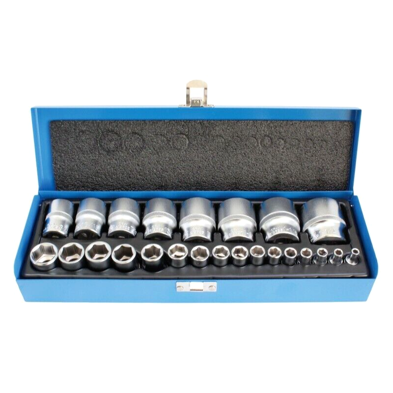 COFFRET MÉTAL 24 DOUILLES 1/4"-1/2 TAILLES EN POUCES 5/32 à 1-1/4 SATRA S-MB245 