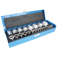 COFFRET MÉTAL 24 DOUILLES 1/4"-1/2 TAILLES EN POUCES 5/32 à 1-1/4 SATRA S-MB245 