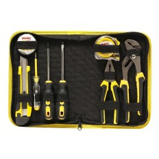 Trousse d'outils complète travaux de bricolage pince marteau tournevis 9pces WMC