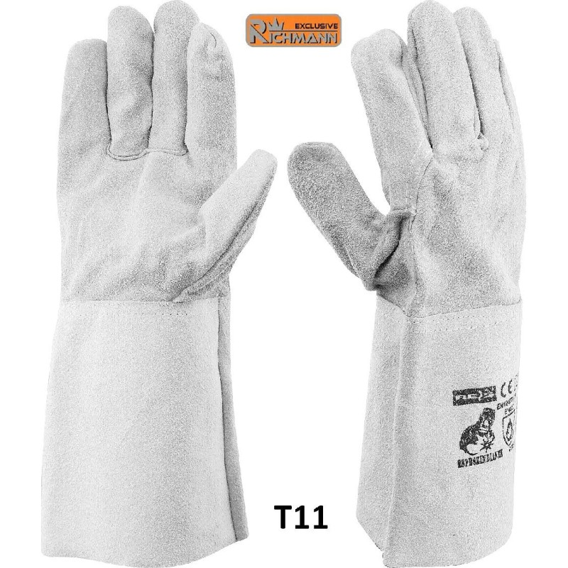 Gants soudeur anti-chaleur croûte vachette T11 avec manchette RICHMANN PP-010-11