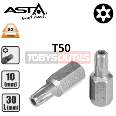 Embout T50 AVEC TROU T-50H TORX sécurité percé entrainement 10 mm 3/8" Acier S2