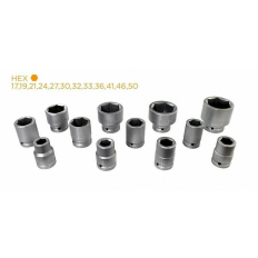 Coffret 3/4'' clé à cliquet douilles 6 pans 17 à 50 mm POIDS LOURD CAMION ENGINS