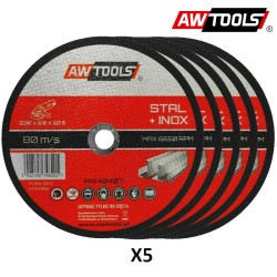 Lot de 5 disque à tronçonner 230x2,0x22,2 mm AWTOOLS AW49007