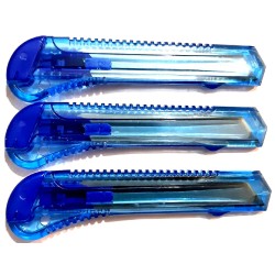 LOT de 3 Cutters lame 18 mm couleur bleu avec lame sécable Richmann C9110x3B