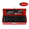 Coffret 12 douilles à chocs courtes 6 pans 1/2" 10 à 24mm  ROCKFORCE 4129-5MPB