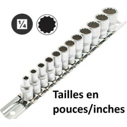 Jeu de 12 douilles 1/4" 12...